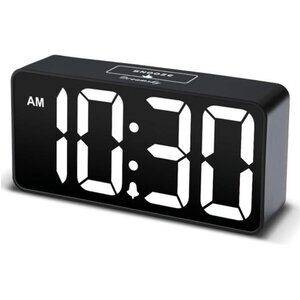 Digital Alarm Clock Large Number Display USB Charging Port Bedside Desk Clock